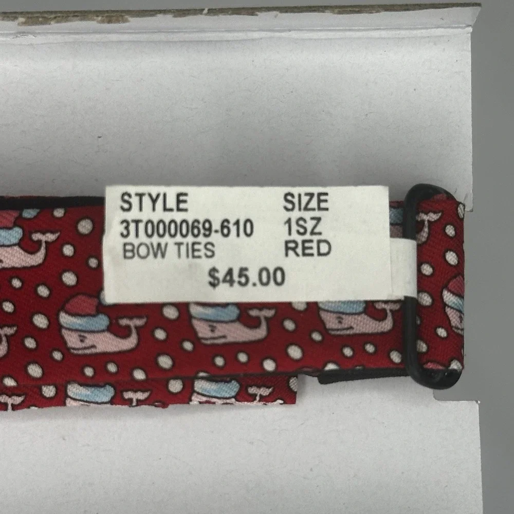 Vineyard Vines Boy's Downstream Fish Red‎ Bow Tie Pre-Tied NEW